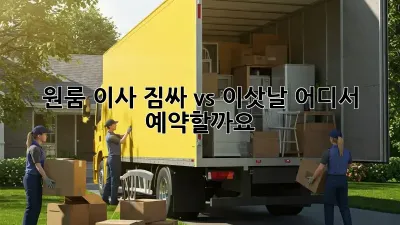 원룸 이사, 짐싸 vs 이삿날 어디서 예약할까요?